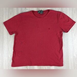 Red Lauren Ralph Lauren 100% Cotton T Shirt Womens Medium Baby Tee Y2K Classic